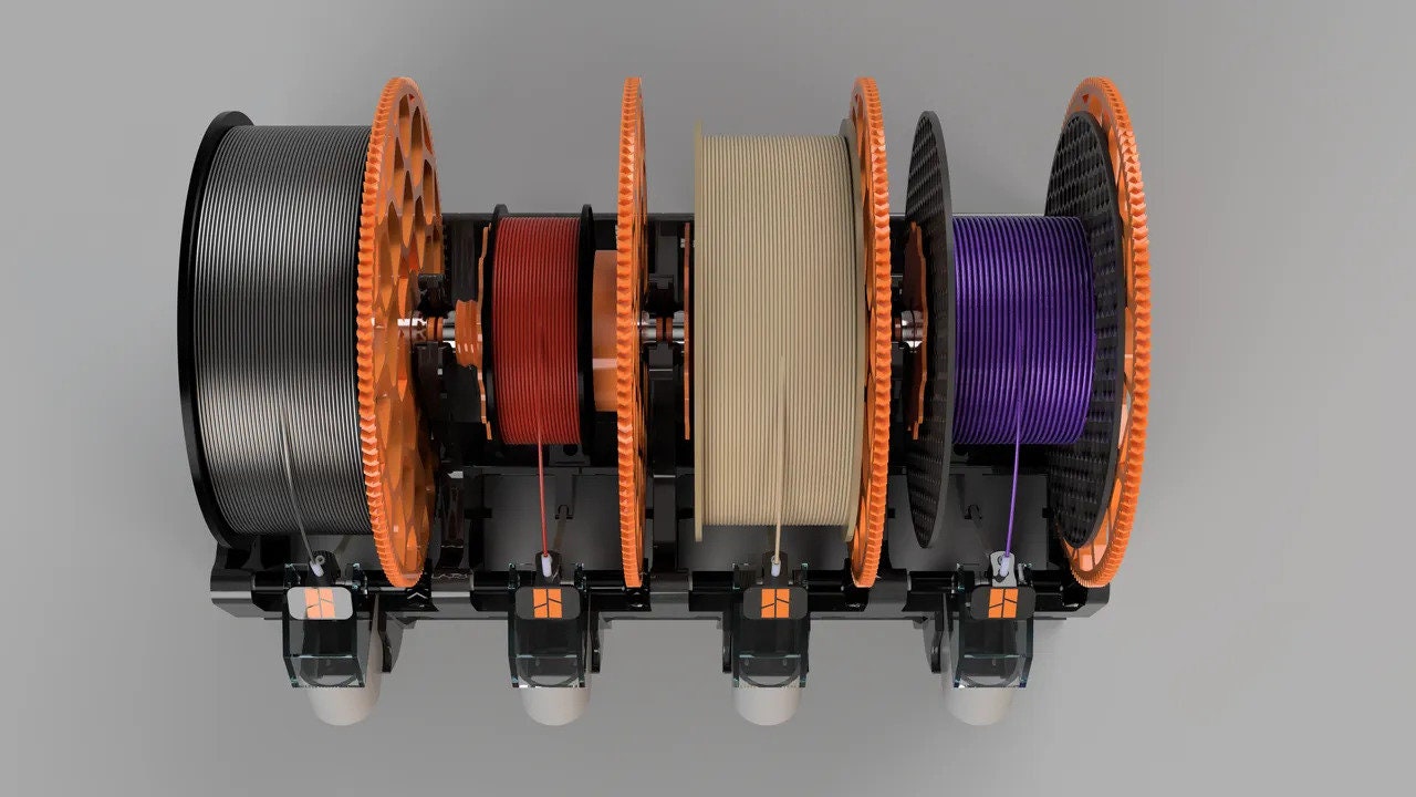 AMS Python hardware and printed kits - use most spools with your AMS! Version 1.05