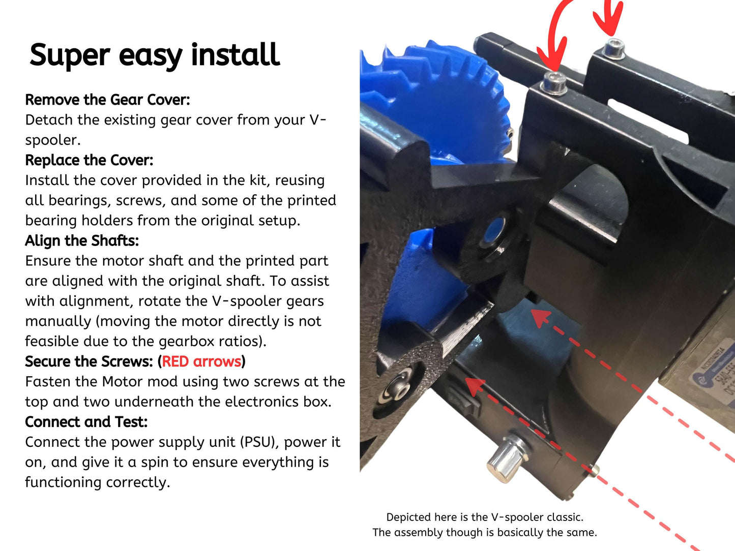 V-Spooler X Motor Mod upgrade (MM mod)