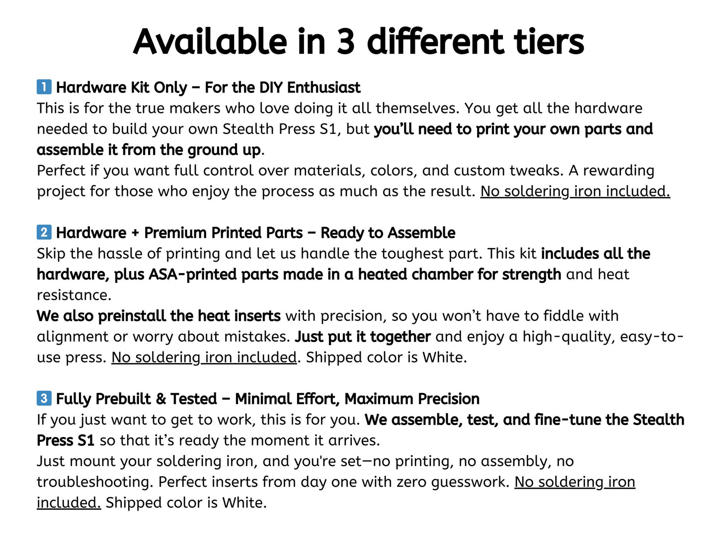 Stealth Press 1S – Precision Heat Set Insert Tool for 3D Printing Enthusiasts