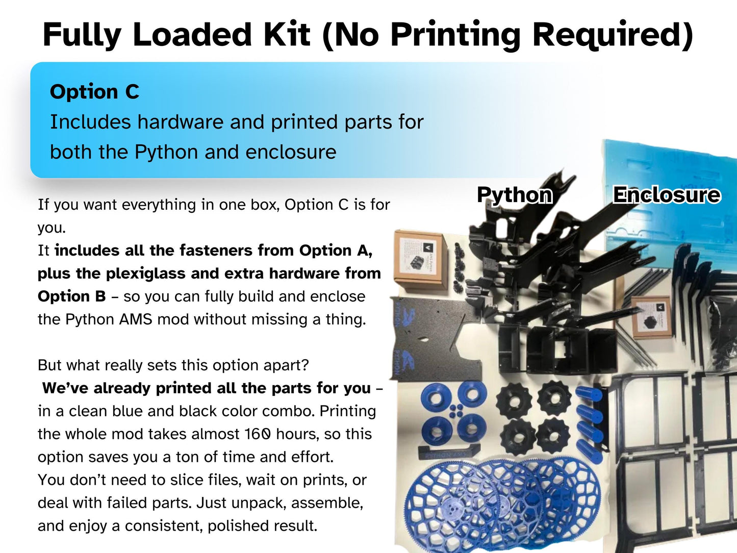 AMS Python hardware and printed kits - use most spools with your AMS! Version 1.05