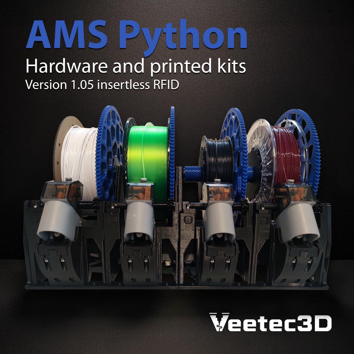 AMS Python hardware and printed kits - use most spools with your AMS! Version 1.05
